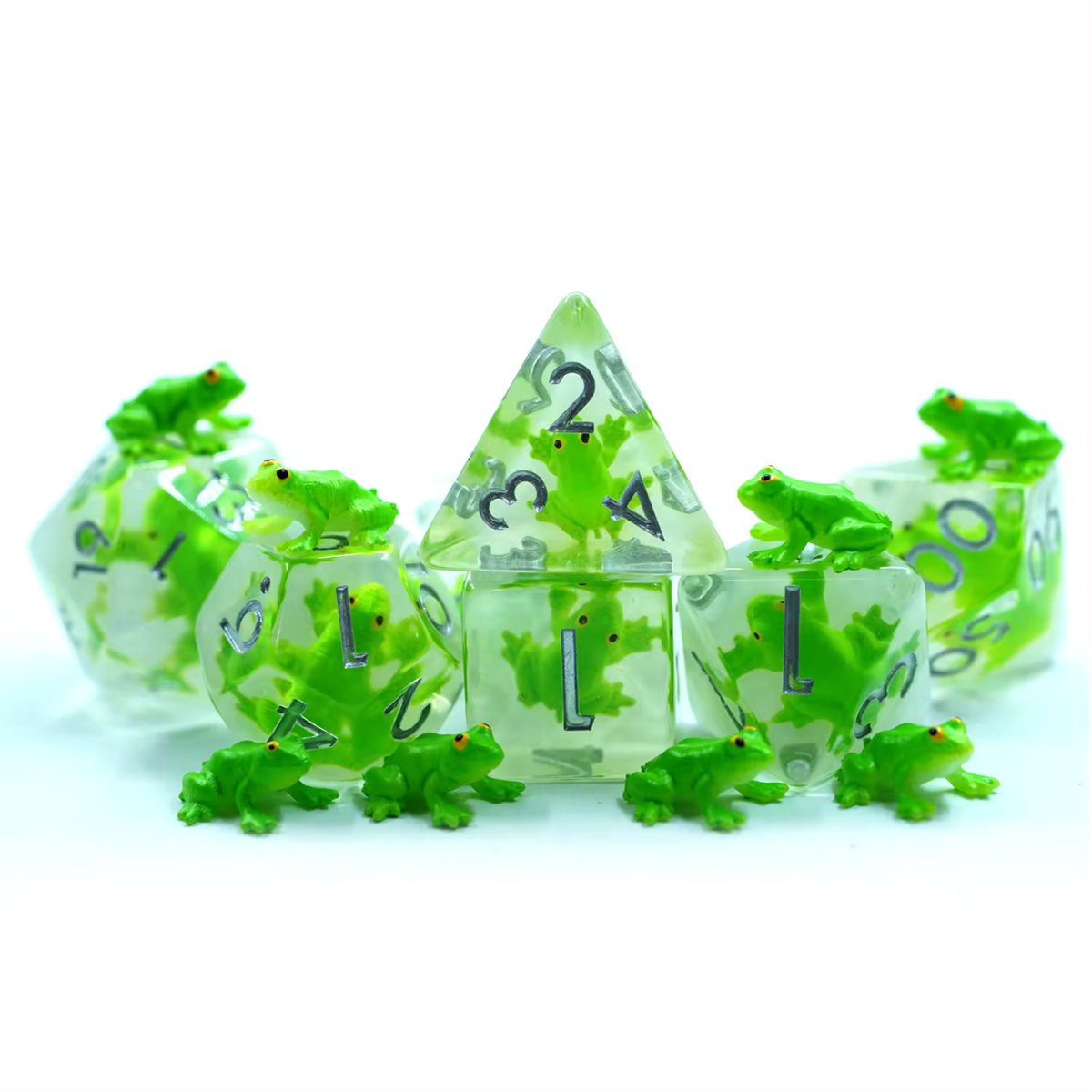 Frog Dice Green D&D Dungeons Dragons DnD RPG Polyhedral - DCEAG - Merchants of Immersion