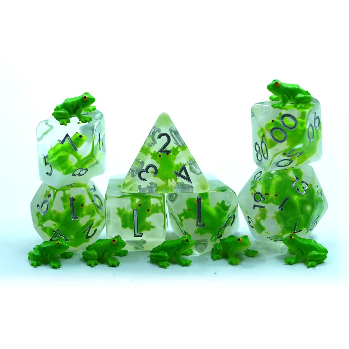 Frog Dice Green D&D Dungeons Dragons DnD RPG Polyhedral - DCEAG - Merchants of Immersion