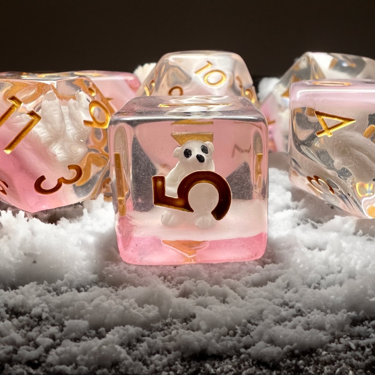 Polar Bear Dice Set for D&D Pathfinder - DCE10 - Merchants of Immersion