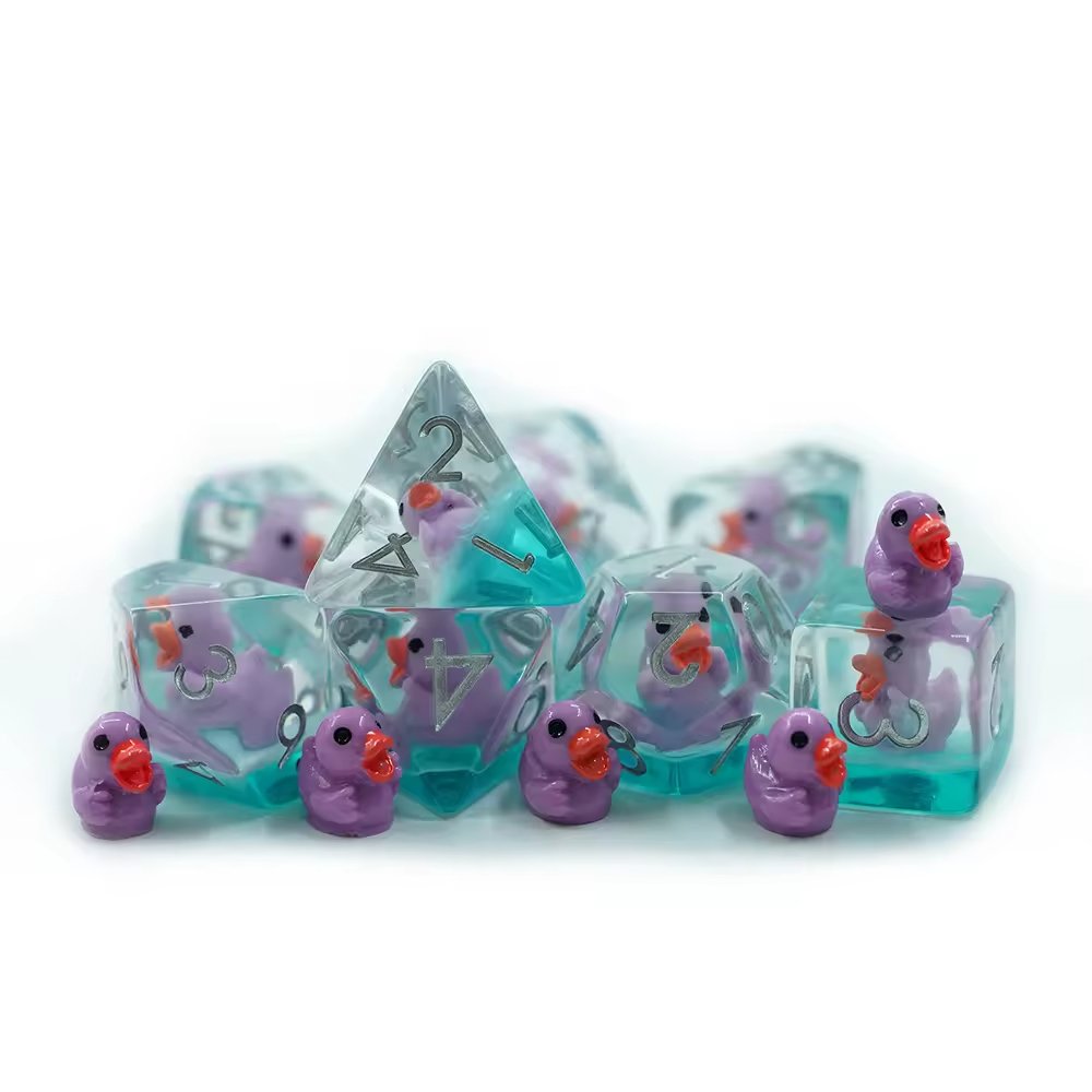 Rubber Ducky Dice Set for D&D Pathfinder RPG Purple Duck - DCEAI - Merchants of Immersion