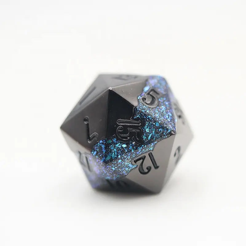 Blue Rift Stones Metal Dice Set for D&D Pathfinder RPG