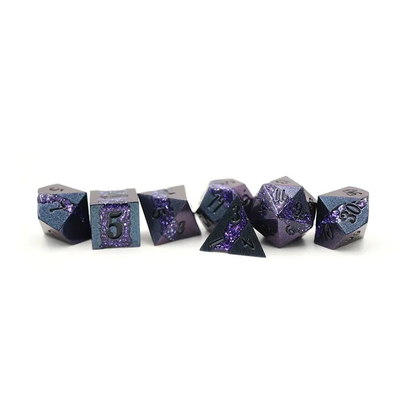 Amethyst Rift Stones Metal Dice Set for D&D Pathfinder RPG - DCE04 - Merchants of Immersion