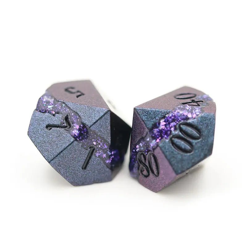 Amethyst Rift Stones Metal Dice Set for D&D Pathfinder RPG - DCE04 - Merchants of Immersion