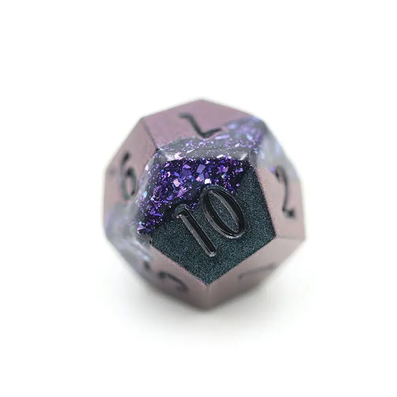 Amethyst Rift Stones Metal Dice Set for D&D Pathfinder RPG - DCE04 - Merchants of Immersion