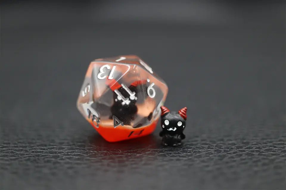 Black Cat Demon Dice Set for D&D Pathfinder - DCE09 - Merchants of Immersion