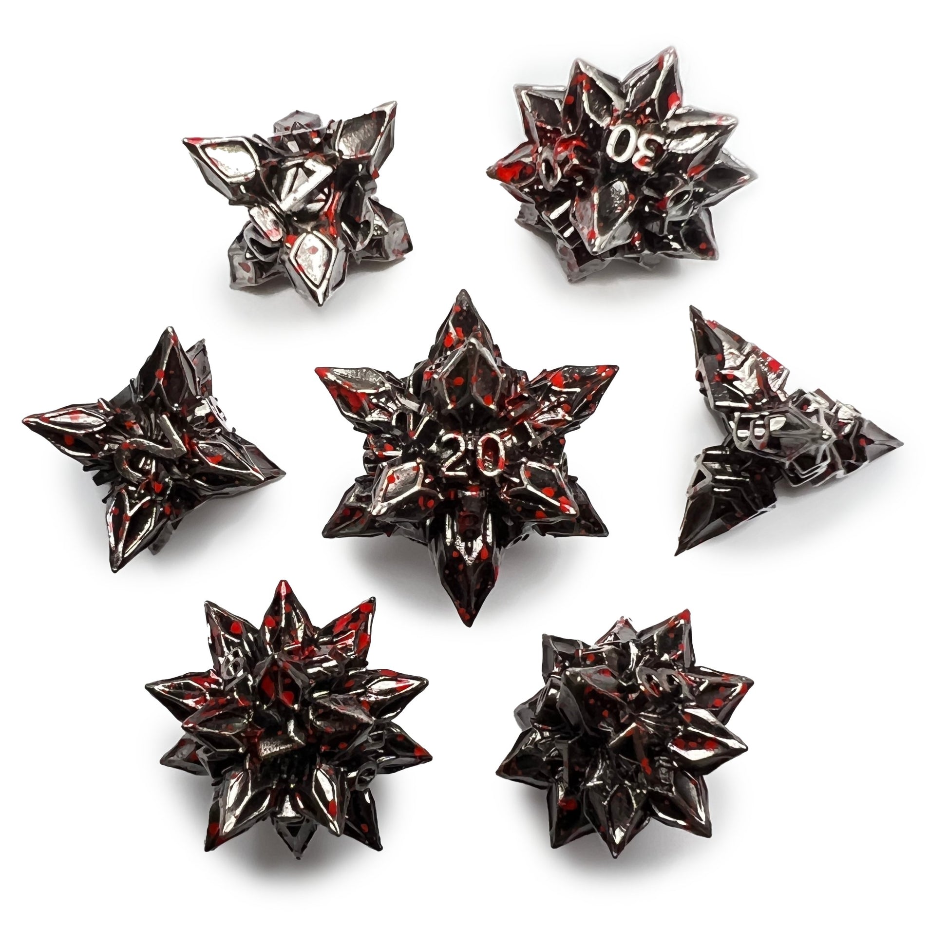 Bloody Metal Spike Dice Star Sharp Blood Spatter D&D Dungeons Dragons DnD RPG - DCE66 - Merchants of Immersion