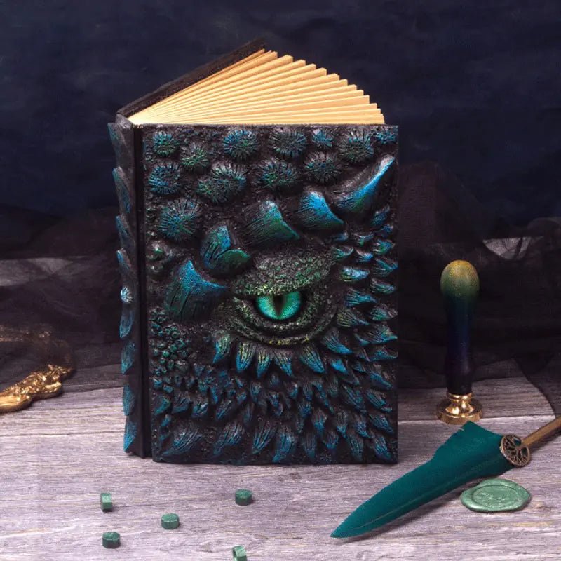 Blue Dragon Eye Journal for D&D Pathfinder - 3D Embossed Writing Notebook - JNL03 - Merchants of Immersion