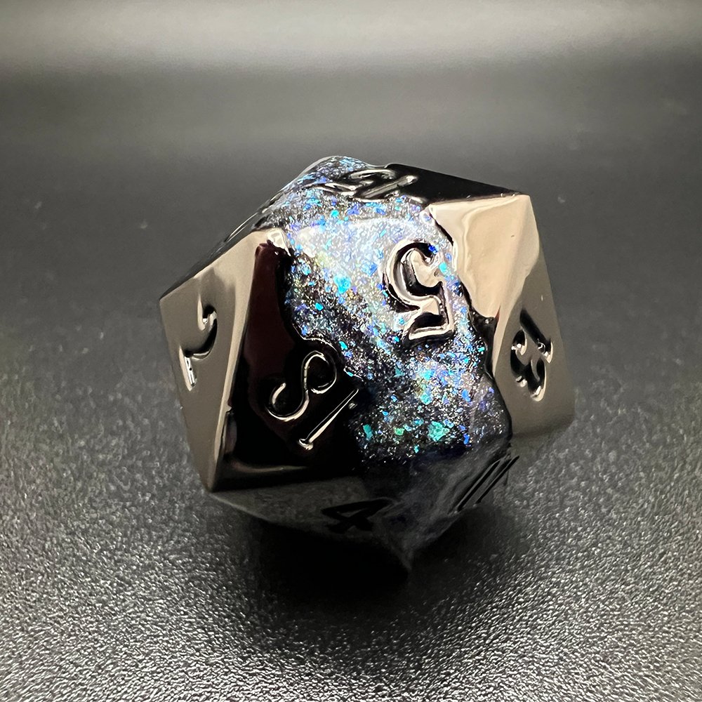 Blue Rift Stones Metal Dice Set for D&D Pathfinder RPG - DCE05 - Merchants of Immersion