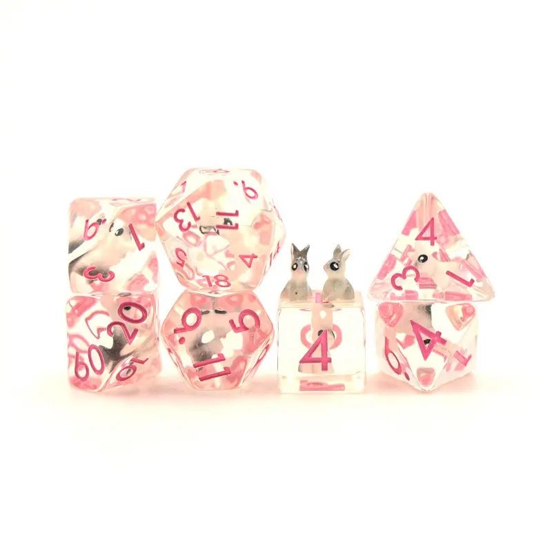 Bunny Rabbit Dice Set for D&D Pathfinder - DCE11 - Merchants of Immersion