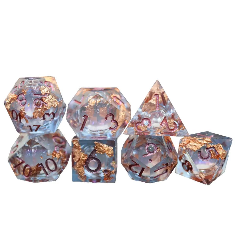 Copper Foil Dice Set for D&D Pathfinder - DCE16 - Merchants of Immersion