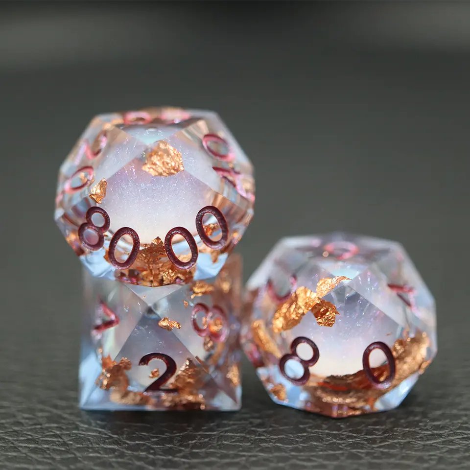 Copper Foil Dice Set for D&D Pathfinder - DCE16 - Merchants of Immersion