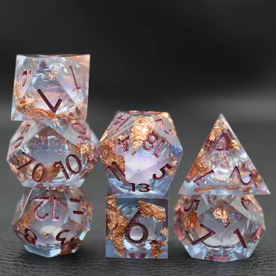 Copper Foil Dice Set for D&D Pathfinder - DCE16 - Merchants of Immersion