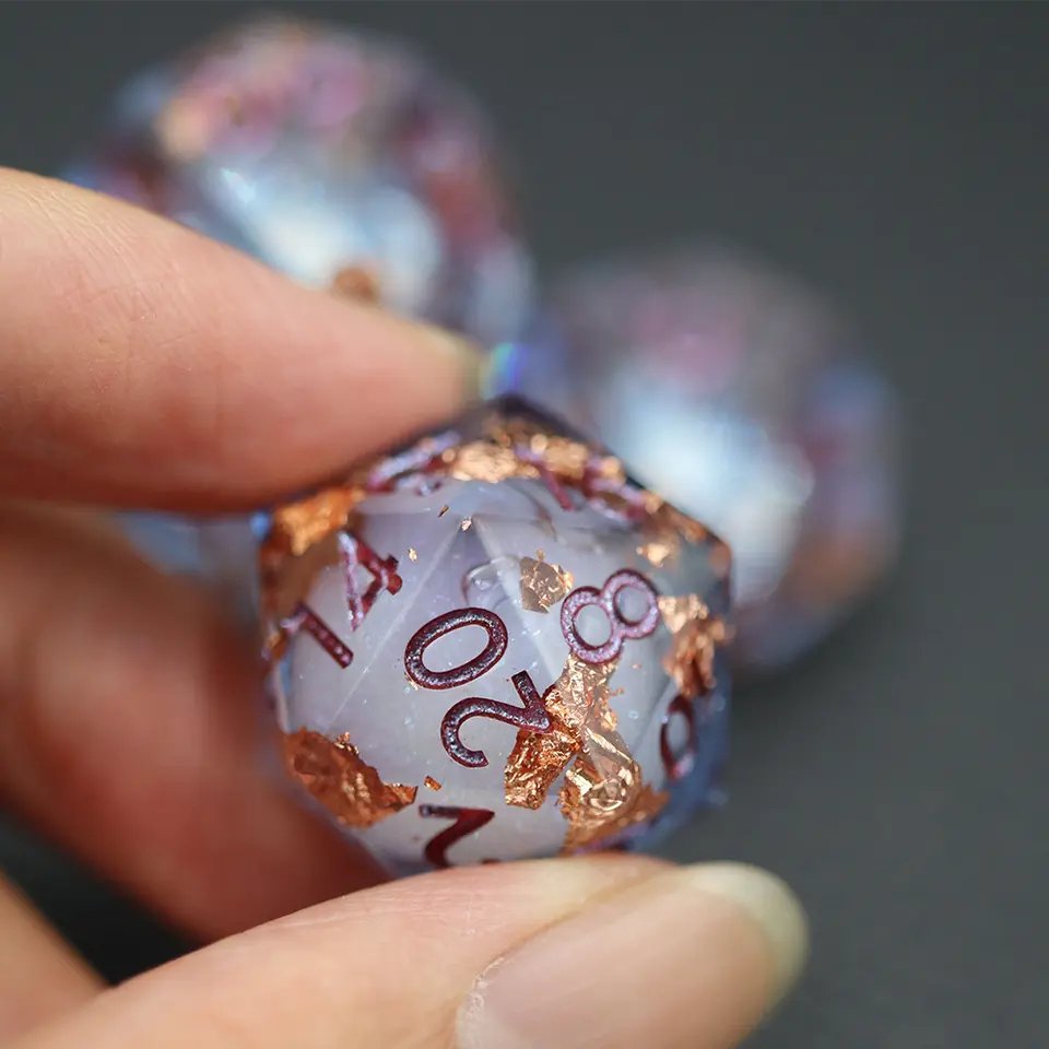 Copper Foil Dice Set for D&D Pathfinder - DCE16 - Merchants of Immersion