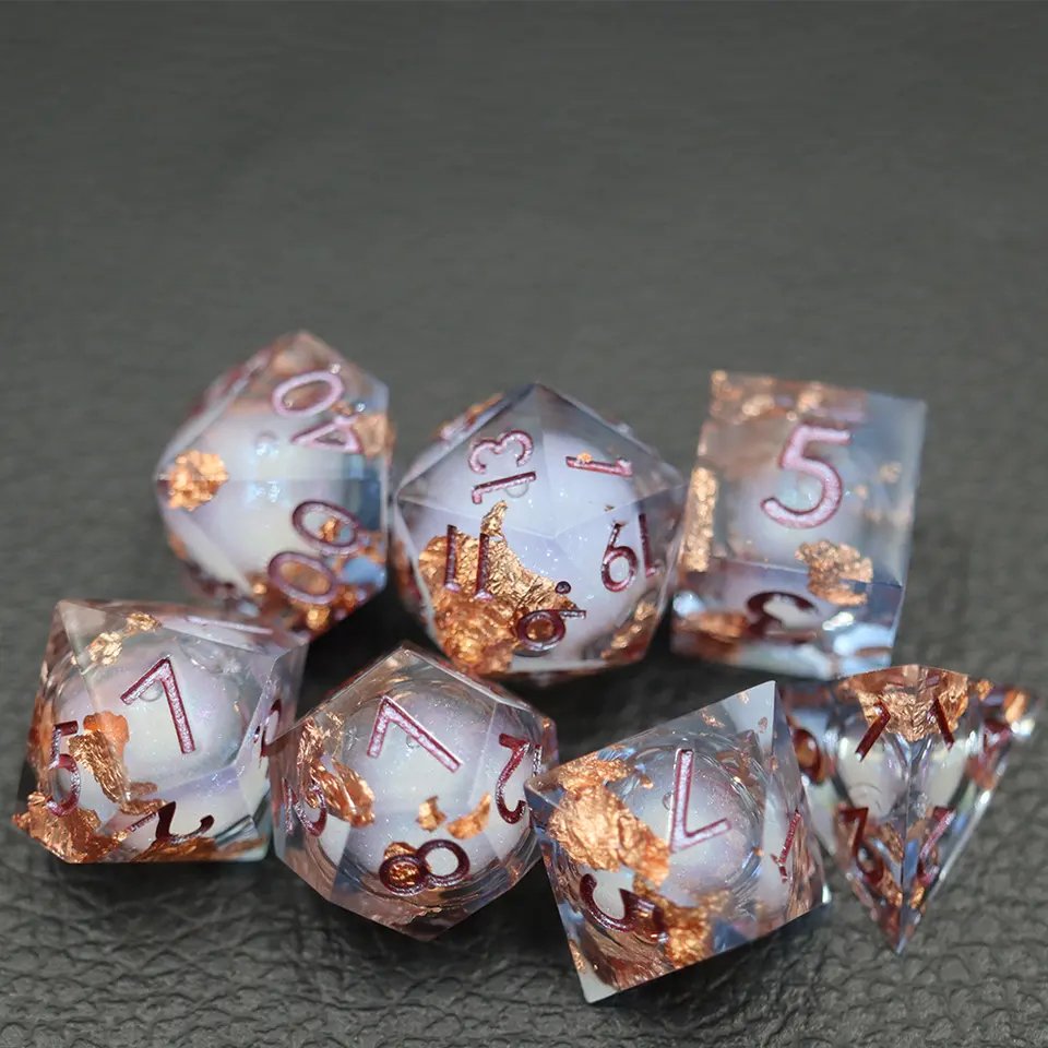 Copper Foil Dice Set for D&D Pathfinder - DCE16 - Merchants of Immersion