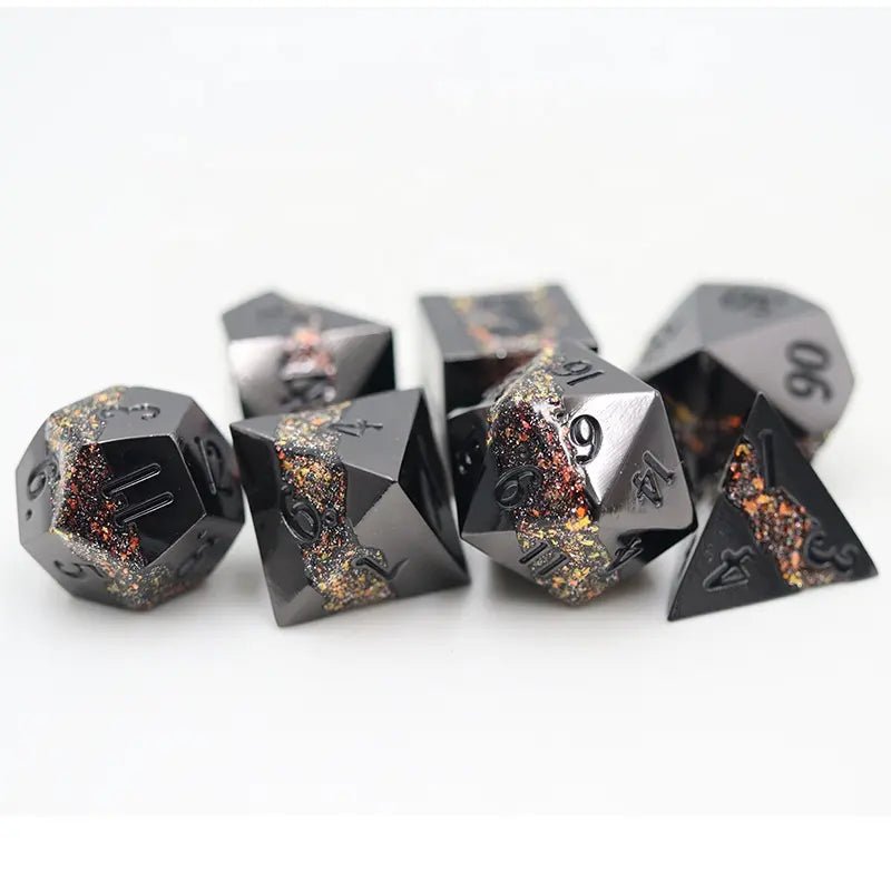 Copper Rift Stones Metal Dice Set for D&D Pathfinder RPG - DCE08 - Merchants of Immersion