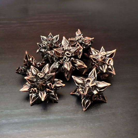 Copper Spike Metal Dice Star Sharp D&D Dungeons Dragons DnD RPG Polyhedral - DCE49 - Merchants of Immersion