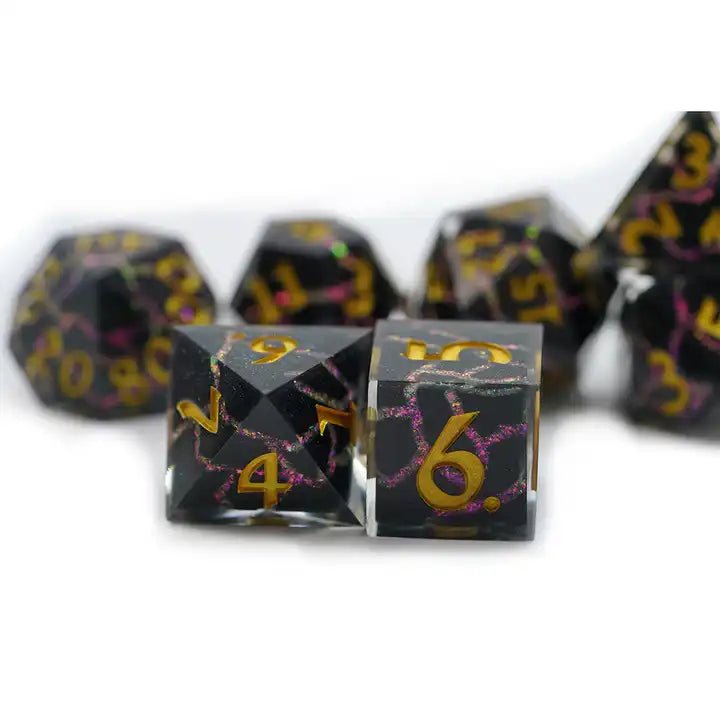 Cosmic Chaos Dice Black Pink Gold D&D Dungeons Dragons DnD RPG Polyhedral - DCEAD - Merchants of Immersion