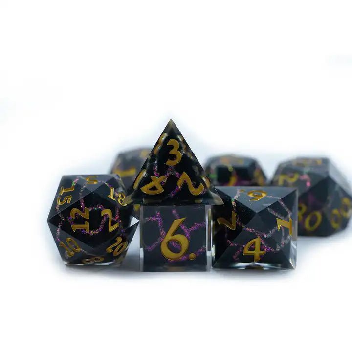 Cosmic Chaos Dice Black Pink Gold D&D Dungeons Dragons DnD RPG Polyhedral - DCEAD - Merchants of Immersion