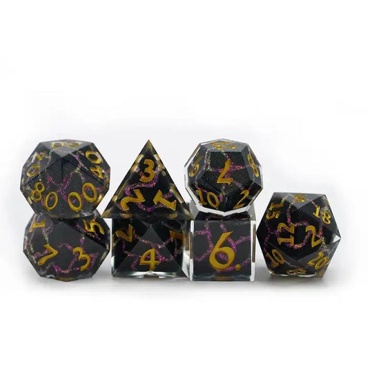 Cosmic Chaos Dice Black Pink Gold D&D Dungeons Dragons DnD RPG Polyhedral - DCEAD - Merchants of Immersion