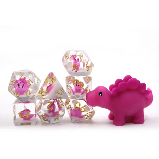 Dinosaur Druid Wildshape Dice Pink D&D Dungeons Dragons DnD RPG Polyhedral - DCE88 - Merchants of Immersion