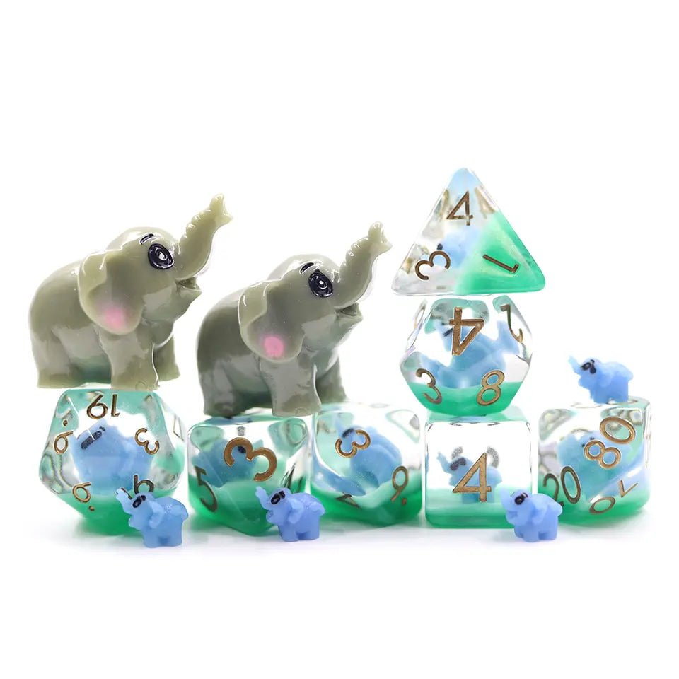 Elephant Dice Set for D&D Pathfinder - DCE12 - Merchants of Immersion