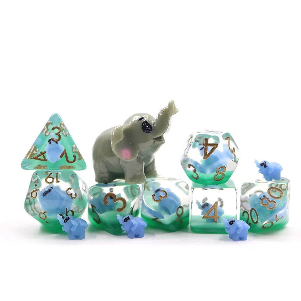 Elephant Dice Set for D&D Pathfinder - DCE12 - Merchants of Immersion