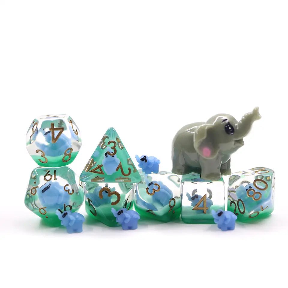 Elephant Dice Set for D&D Pathfinder - DCE12 - Merchants of Immersion