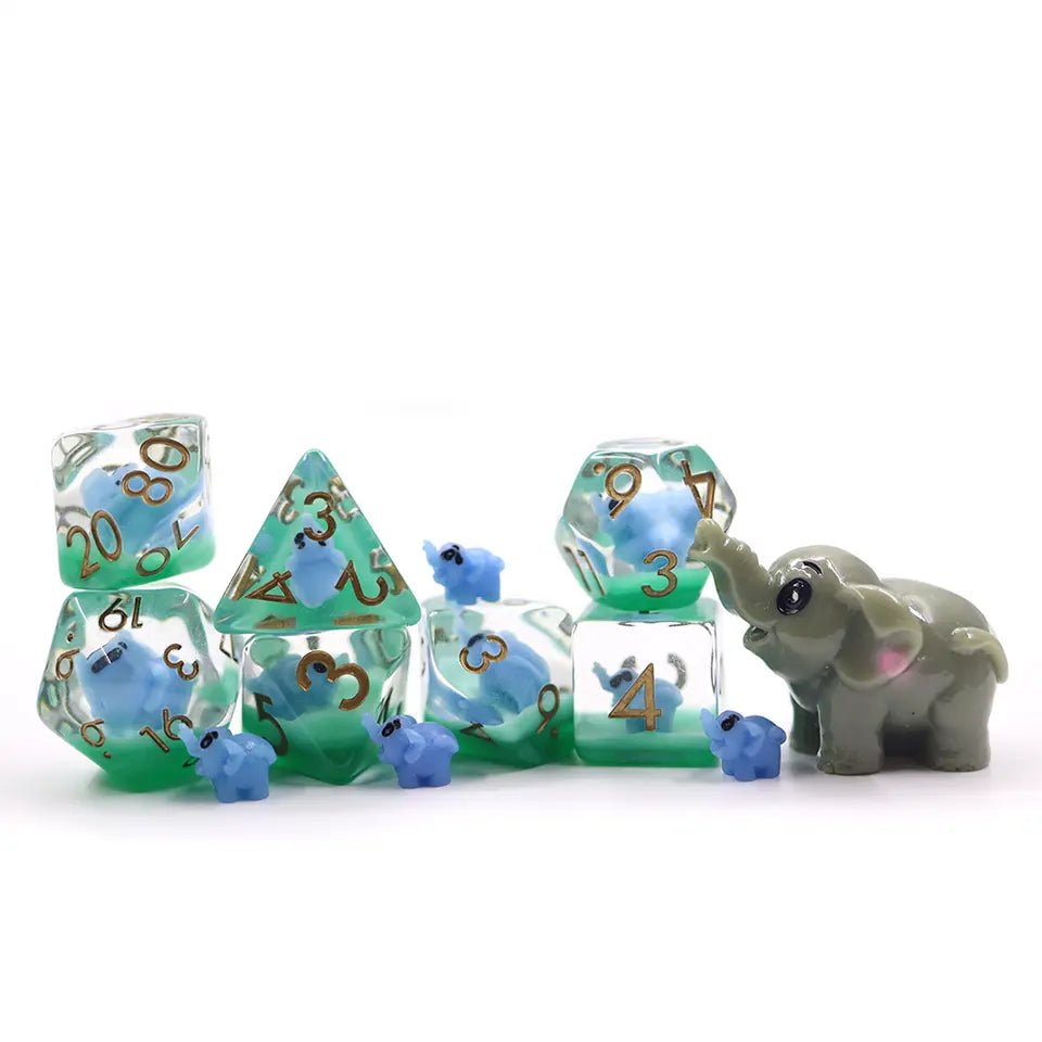 Elephant Dice Set for D&D Pathfinder - DCE12 - Merchants of Immersion