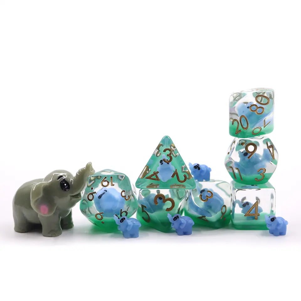 Elephant Dice Set for D&D Pathfinder - DCE12 - Merchants of Immersion