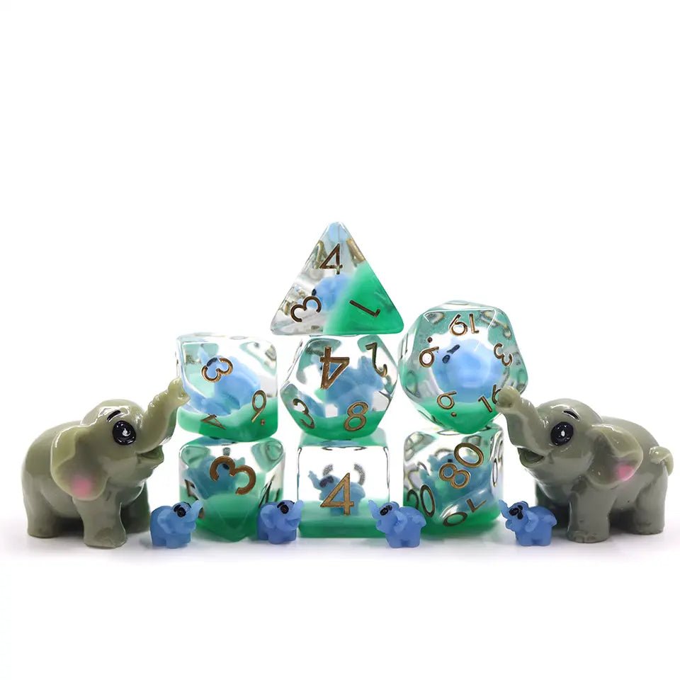 Elephant Dice Set for D&D Pathfinder - DCE12 - Merchants of Immersion