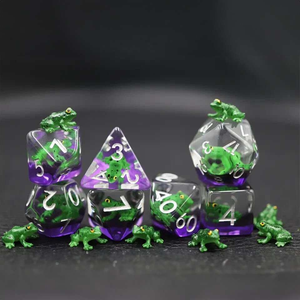 Frog Dice Set for D&D Pathfinder RPG - DCE06 - Merchants of Immersion