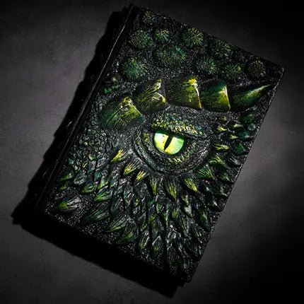 Green Dragon Eye Journal for D&D Pathfinder - 3D Embossed Writing Notebook - JNL02 - Merchants of Immersion