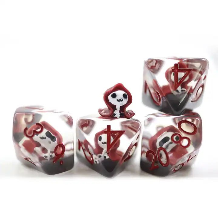 Grim Reaper Dice Red Death Undead D&D Dungeons Dragons DnD RPG Polyhedral - DCE90 - Merchants of Immersion