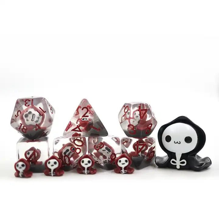 Grim Reaper Dice Red Death Undead D&D Dungeons Dragons DnD RPG Polyhedral - DCE90 - Merchants of Immersion