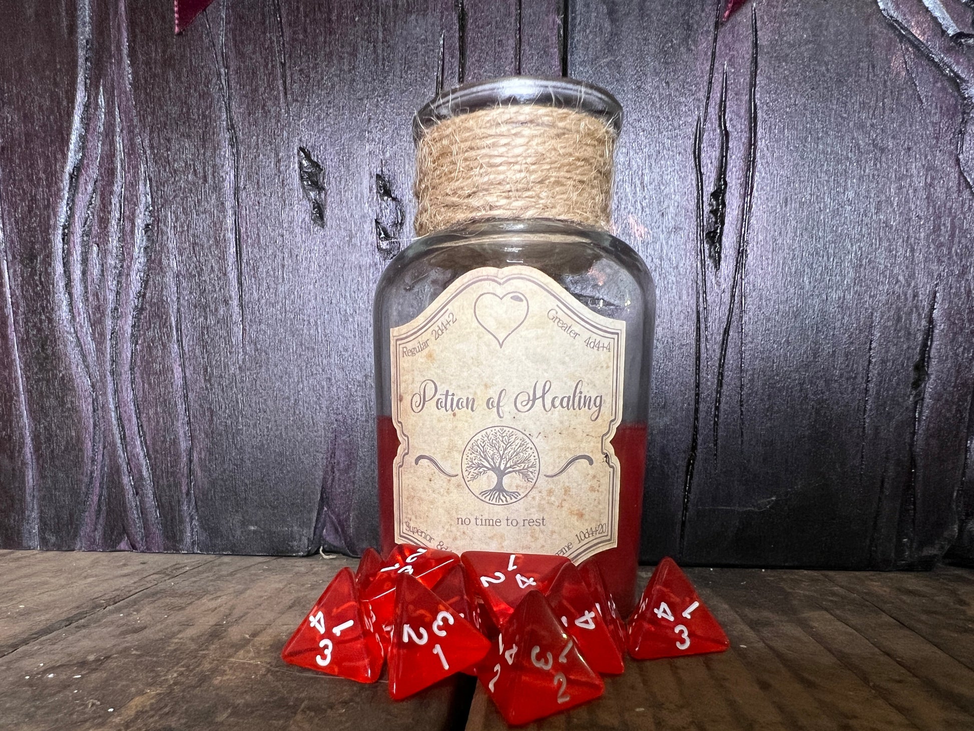 Handmade DnD Healing Potion Dice Roller - Dungeons Dragons Health Potion Bottle - POT05 - Merchants of Immersion