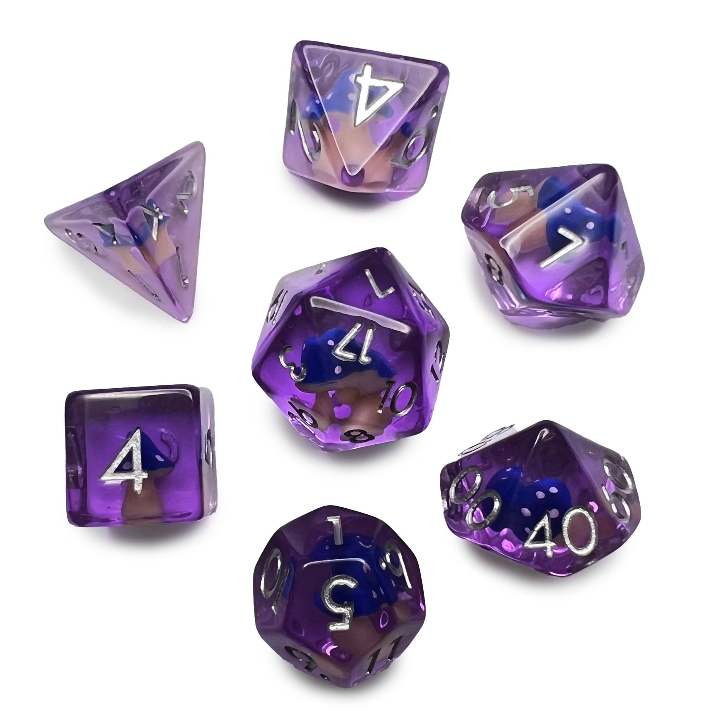 Mushroom Dice Blue Pink D&D Dungeons Dragons DnD RPG Polyhedral - DCE61 - Merchants of Immersion