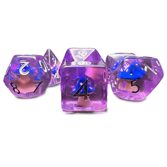 Mushroom Dice Blue Pink D&D Dungeons Dragons DnD RPG Polyhedral - DCE61 - Merchants of Immersion