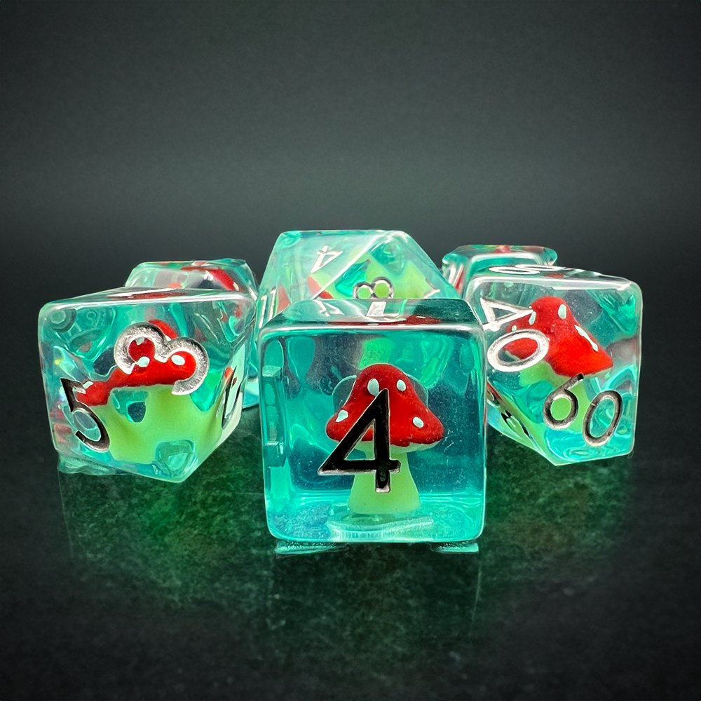 Mushroom Dice Set for D&D Pathfinder RPG - DCE07 - Merchants of Immersion