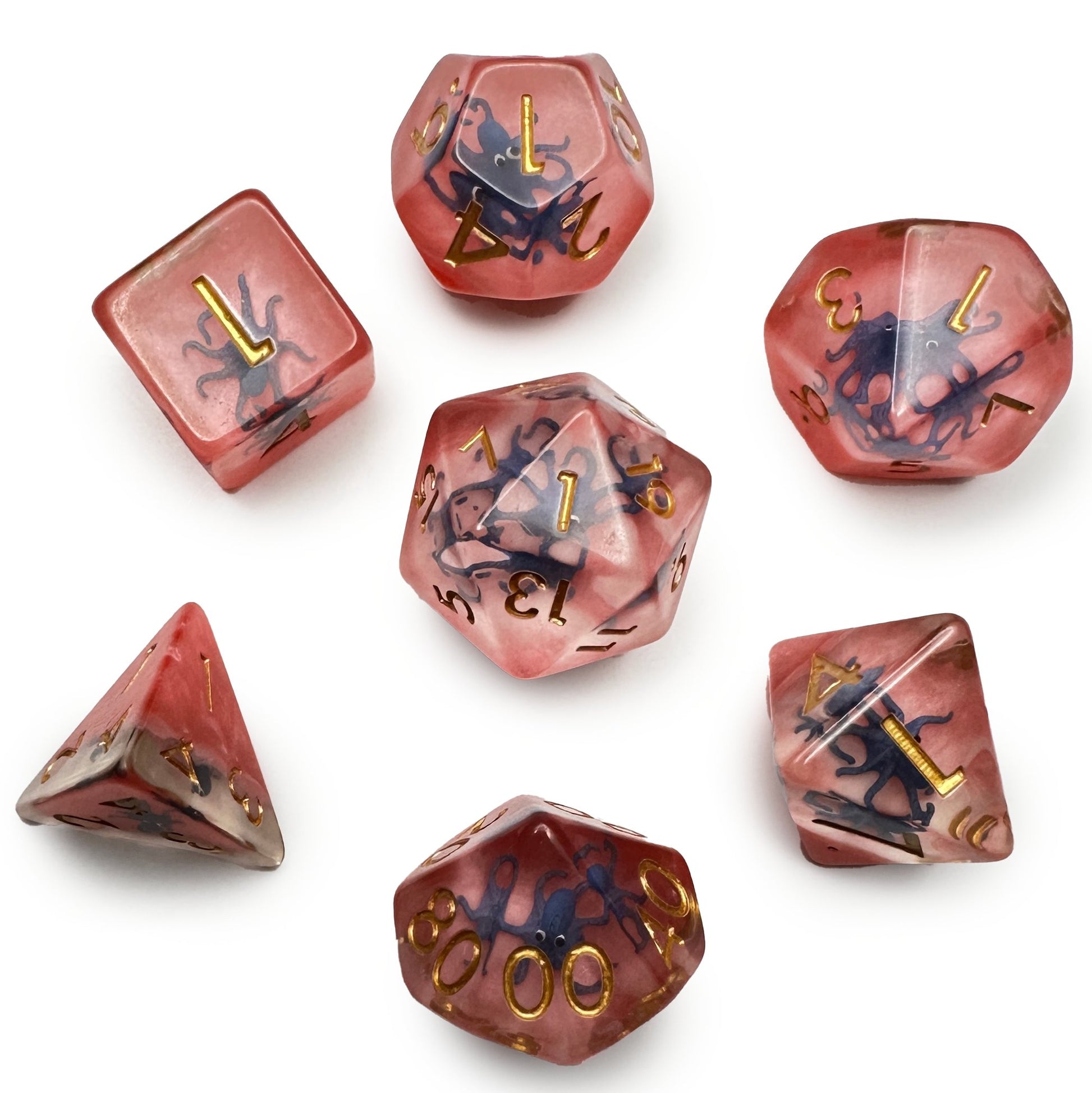 Octopus Dice Purple Pirate Water D&D Dungeons Dragons DnD RPG Polyhedral - DCE76 - Merchants of Immersion