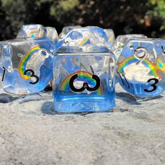 Rainbow Dice Set for D&D Pathfinder RPG - DCE18 - Merchants of Immersion