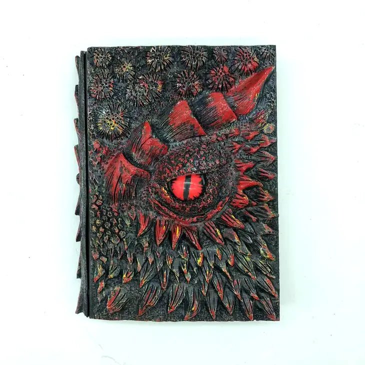 Red Dragon Eye Journal for D&D Pathfinder - 3D Embossed Writing Notebook - JNL01 - Merchants of Immersion