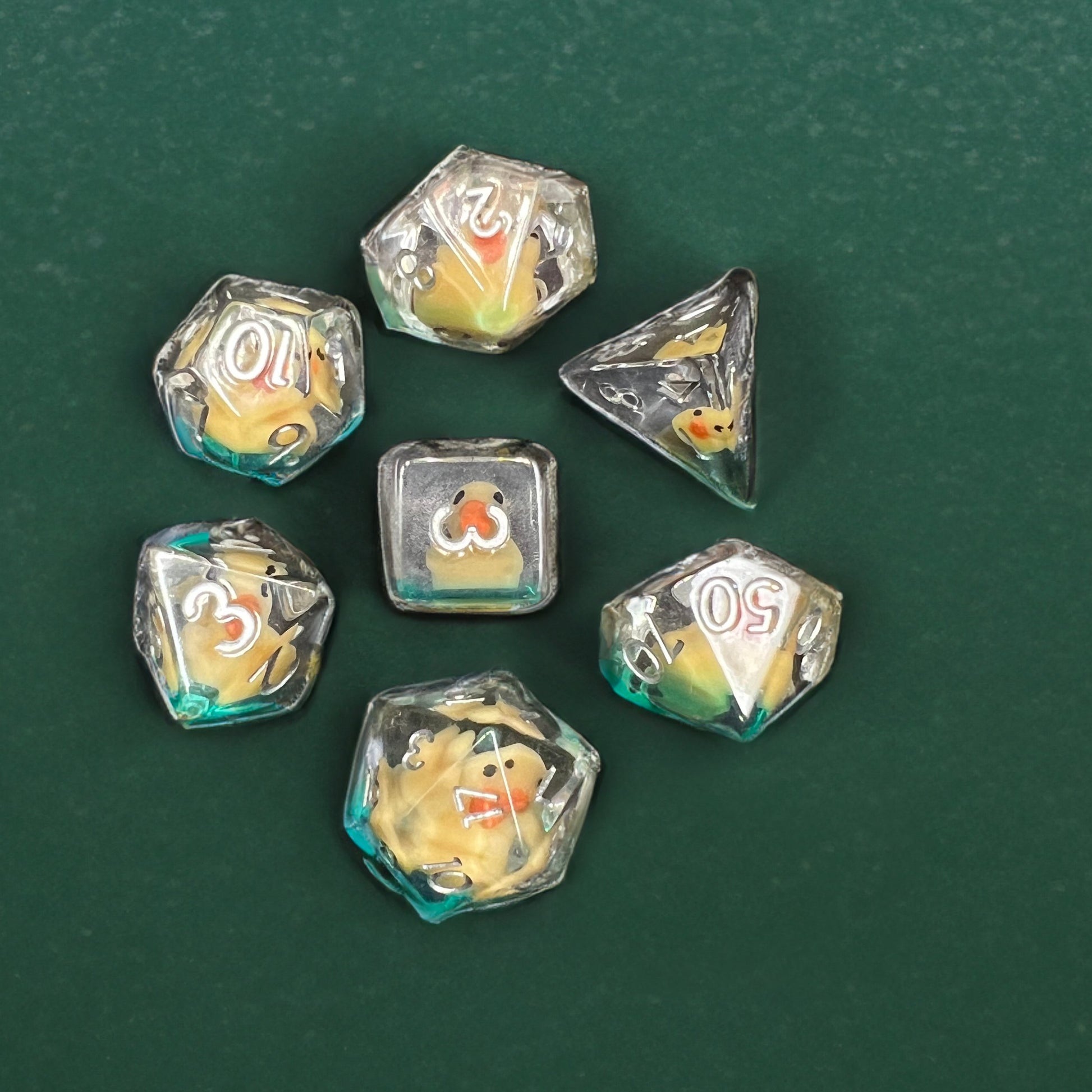 Rubber Ducky Dice Set for D&D Pathfinder RPG Yellow Duck - DCE36 - Merchants of Immersion